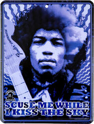 Platte mit werbung Fender Jimi Hendrix Kiss the Sky Tin Sign
