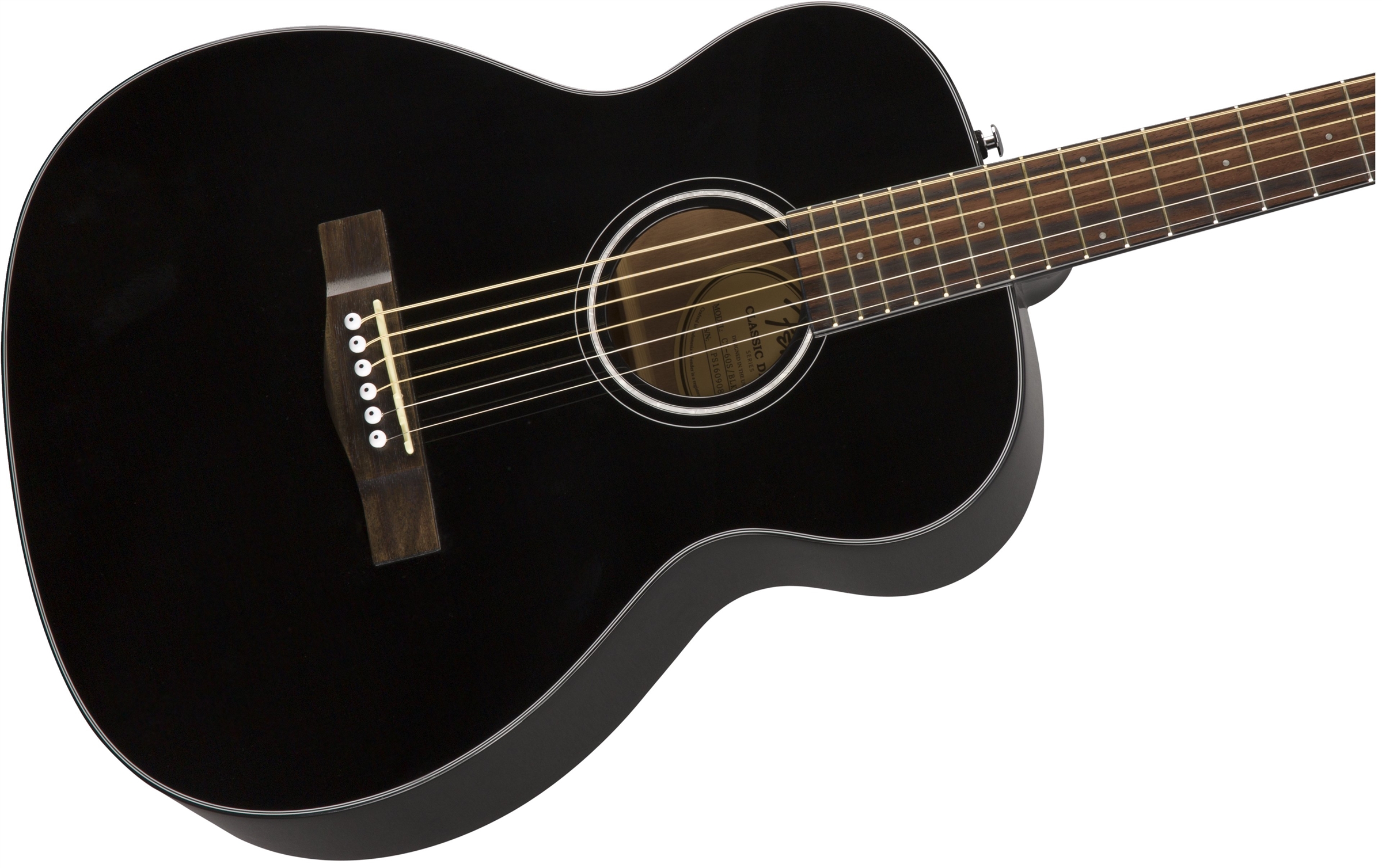 Fender Ct-60s Classic Design Travel Epicea Acajou - Black - Western-Reisegitarre - Variation 2