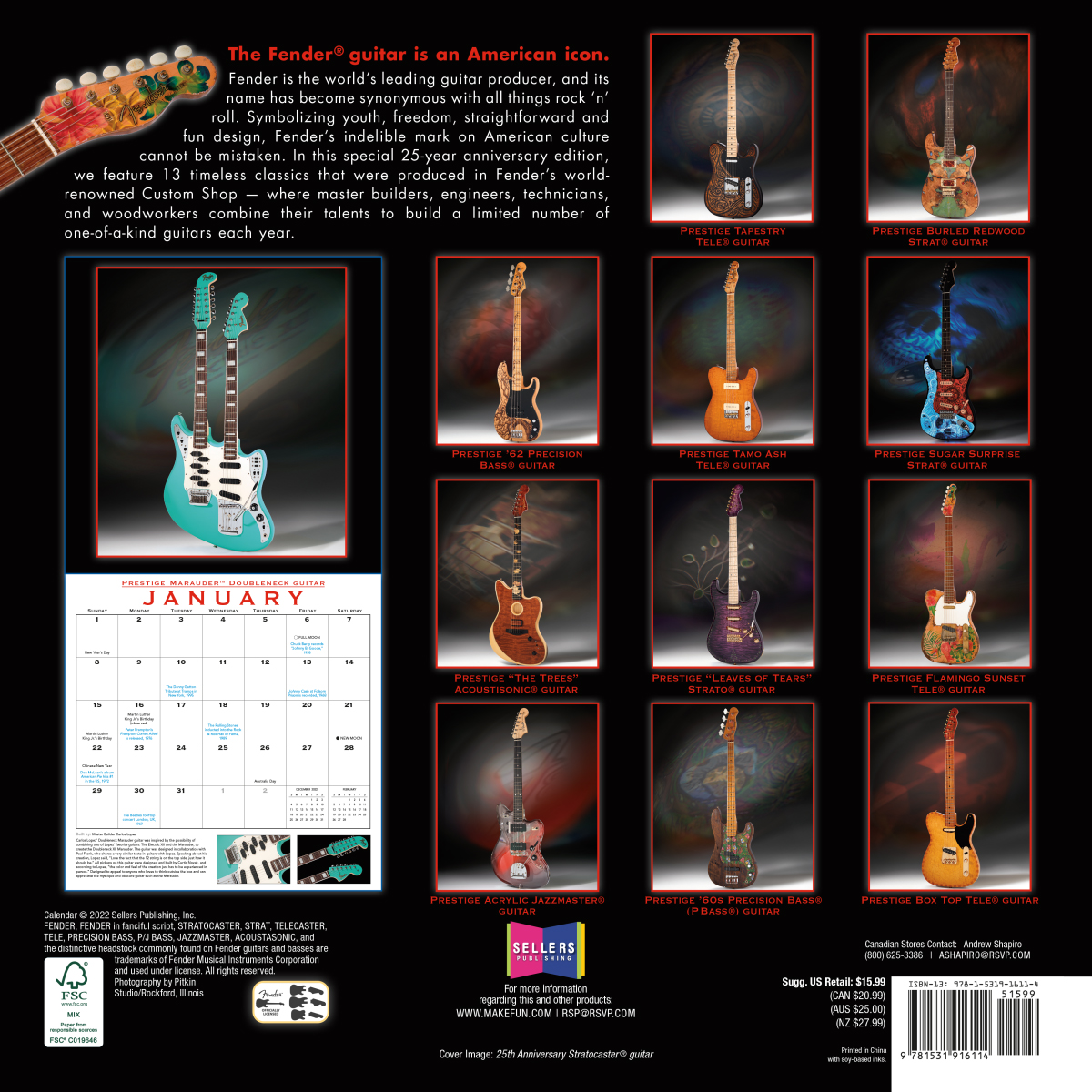 Fender Custom Shop 2023 Guitar Calendar - Kalender - Variation 1