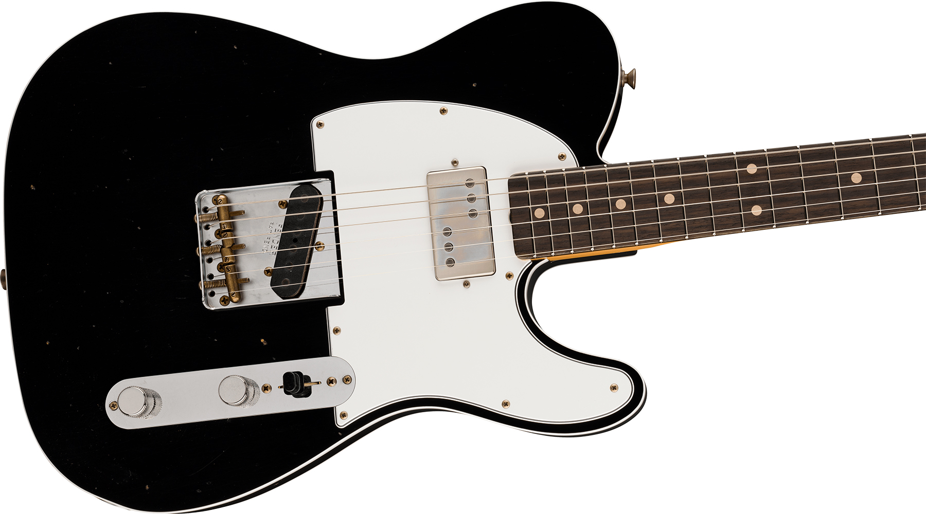 Fender Custom Shop Brian Fallon Tele Custom 1959 Signature 2s Ht Rw #r151889 - Journeyman Relic Black - Signature-E-Gitarre - Variation 2