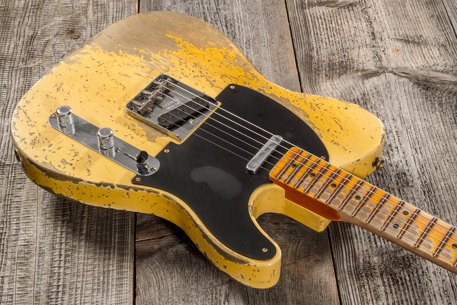 Fender Custom Shop Double Esquire/tele 1950 2s Ht Mn #r126773 - Super Heavy Relic Aged Nocaster Blonde - E-Gitarre in Teleform - Variation 2