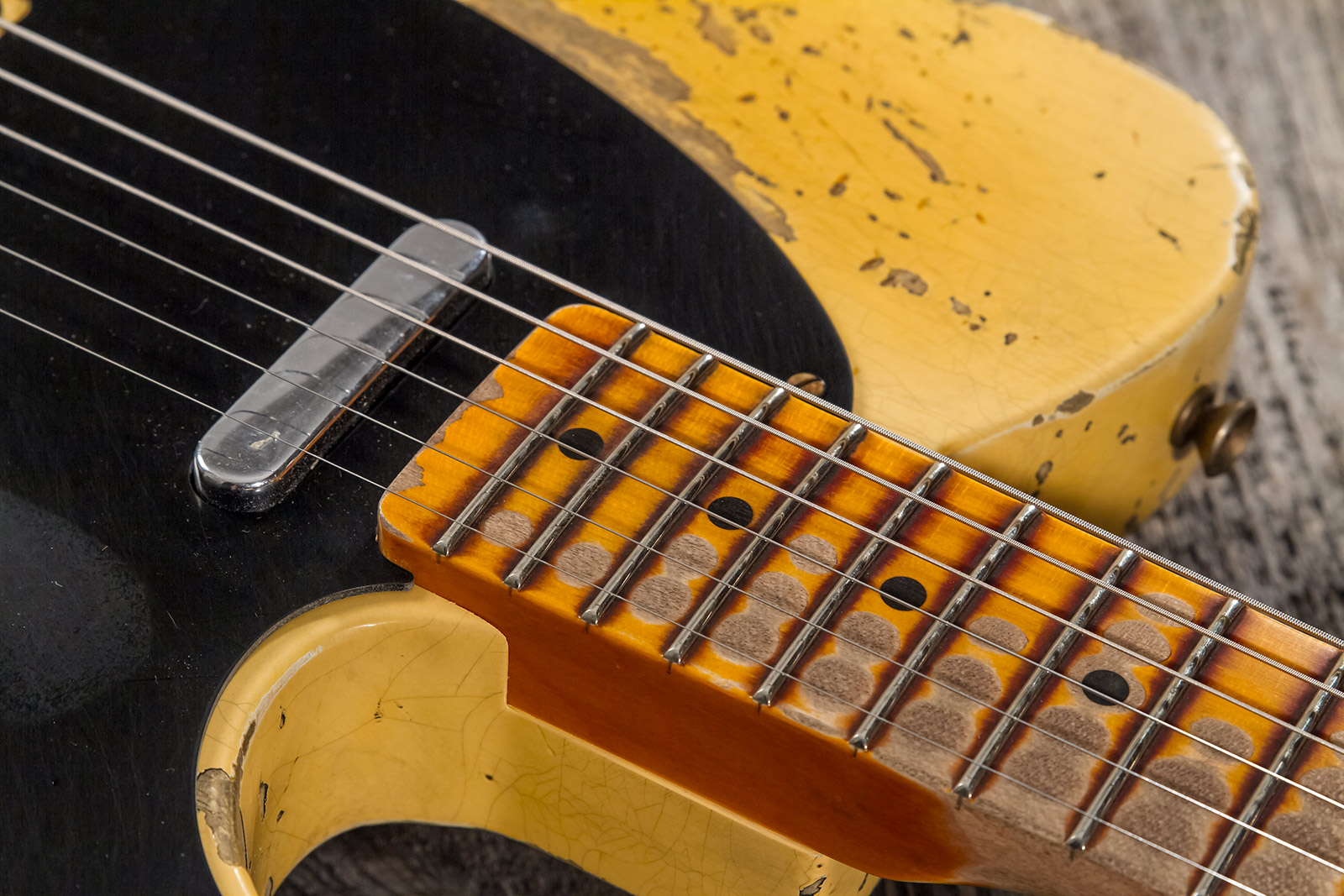 Fender Custom Shop Double Esquire/tele 1950 2s Ht Mn #r126773 - Super Heavy Relic Aged Nocaster Blonde - E-Gitarre in Teleform - Variation 3