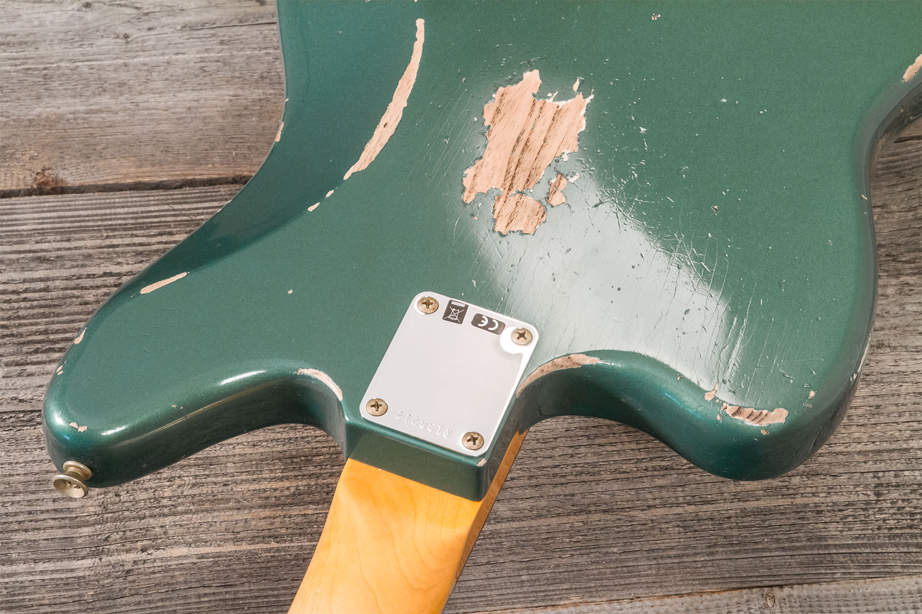 Fender Custom Shop Jaguar 1962 Shsc 2s Trem Rw #r138212 - Heavy Relic Sherwood Green Metallic - Retro-Rock-E-Gitarre - Variation 9