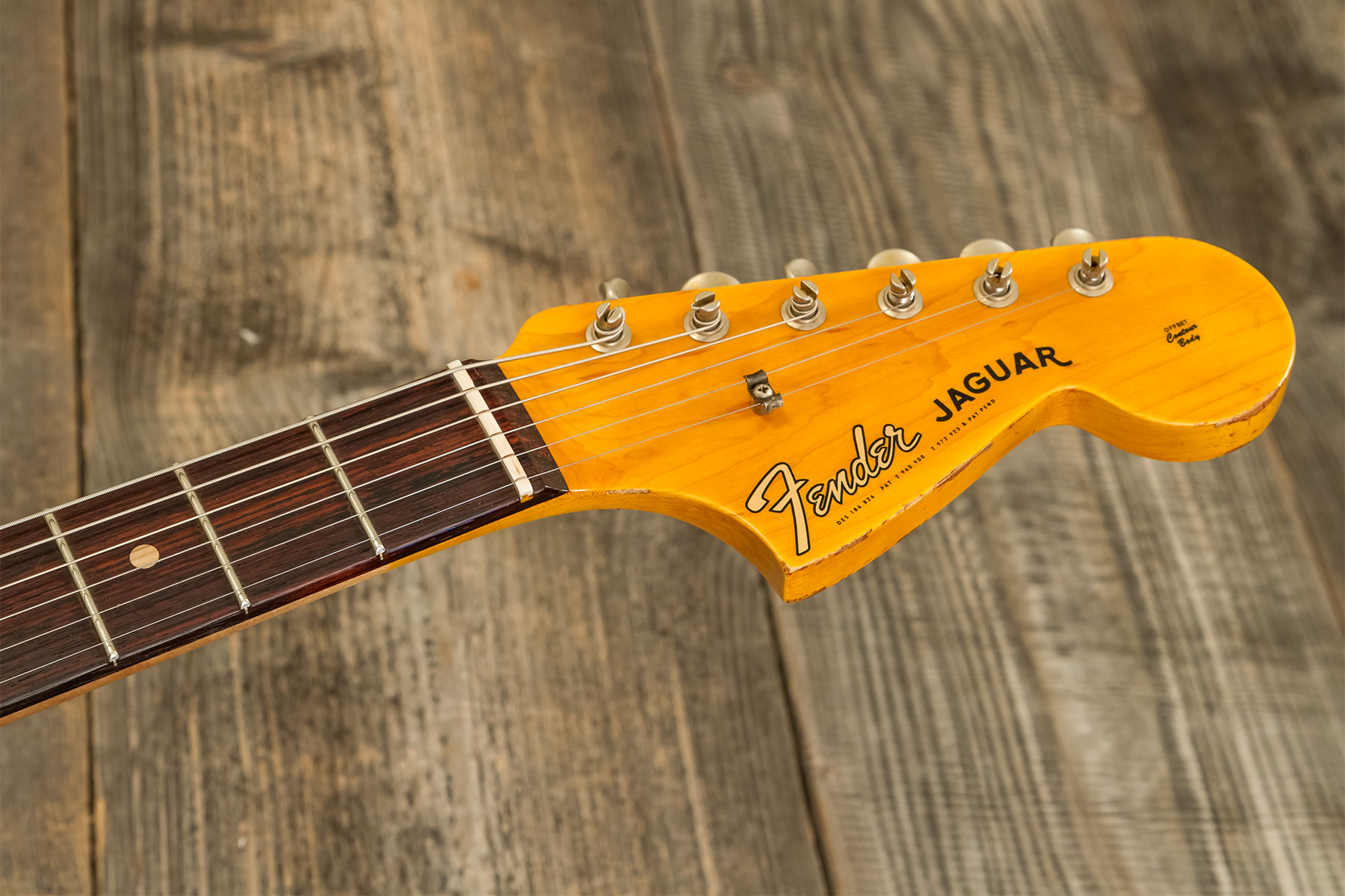 Fender Custom Shop Jaguar 1962 Shsc 2s Trem Rw #r138212 - Heavy Relic Sherwood Green Metallic - Retro-Rock-E-Gitarre - Variation 11