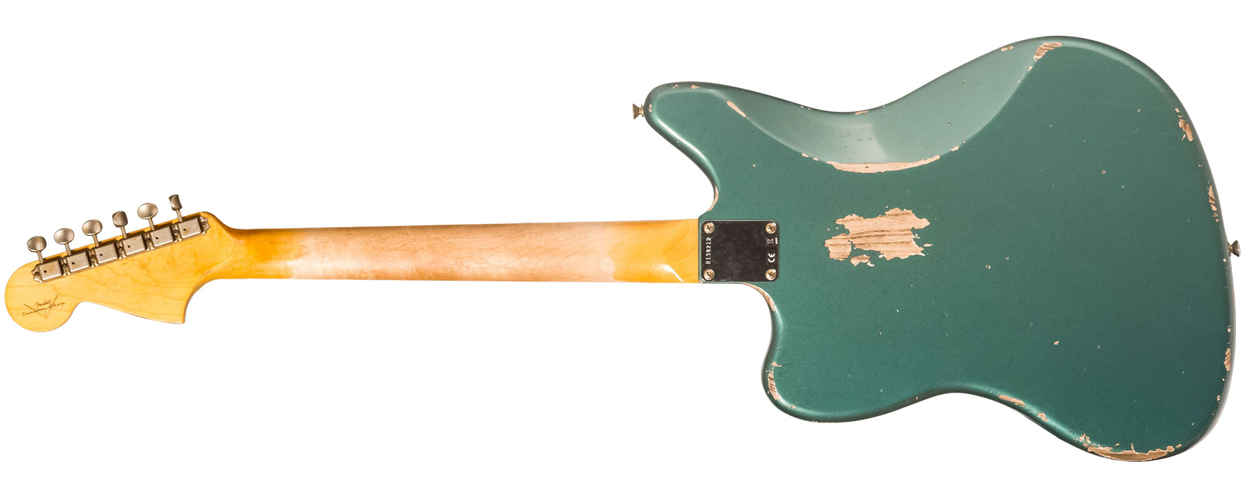 Fender Custom Shop Jaguar 1962 Shsc 2s Trem Rw #r138212 - Heavy Relic Sherwood Green Metallic - Retro-Rock-E-Gitarre - Variation 1