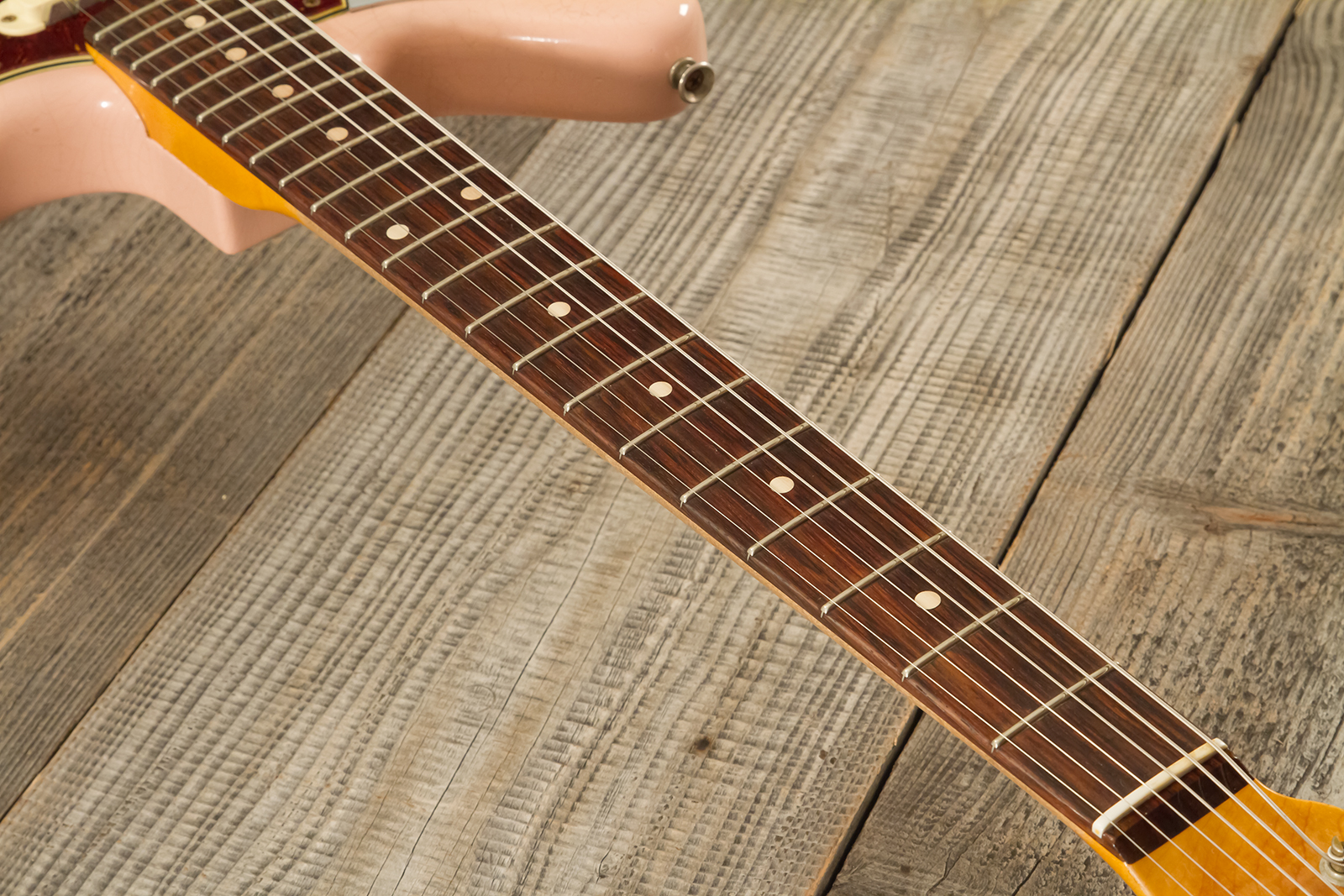 Fender Custom Shop Jaguar 1962 Shsc 2s Trem Rw #r141280 - Heavy Relic Shell Pink O. 3-color Sunburst - Retro-Rock-E-Gitarre - Variation 6