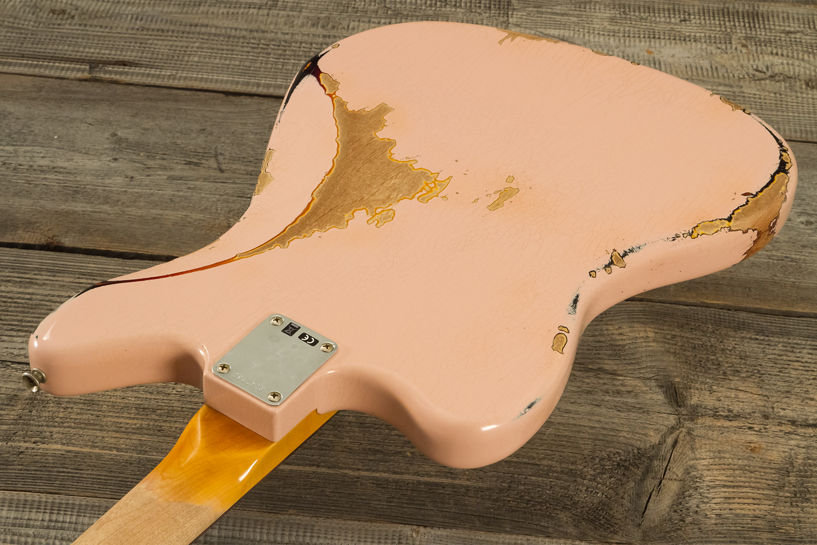 Fender Custom Shop Jaguar 1962 Shsc 2s Trem Rw #r141280 - Heavy Relic Shell Pink O. 3-color Sunburst - Retro-Rock-E-Gitarre - Variation 8