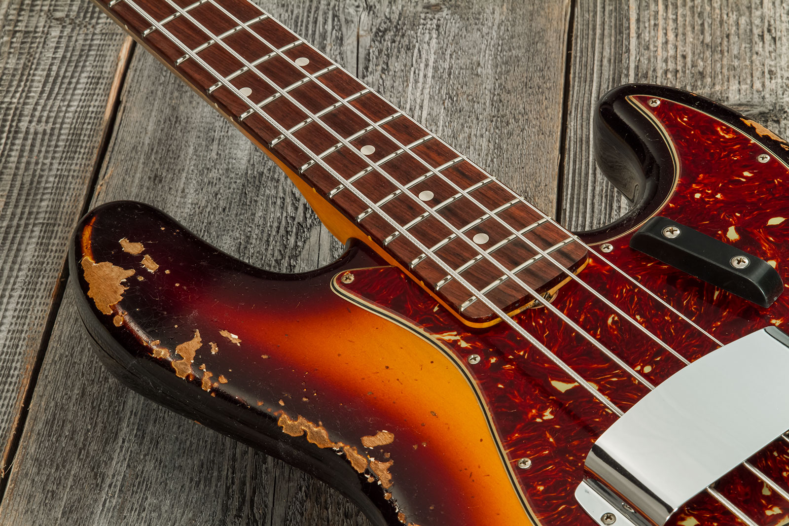 Fender Custom Shop Jazz Bass 1961 Rw #cz572155 - Heavy Relic 3-color Sunburst - Solidbody E-bass - Variation 3