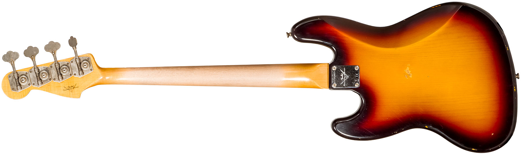 Fender Custom Shop  Jazz Bass 1962 Rw #cz569015 - Relic 3-color Sunburst - Solidbody E-bass - Variation 1