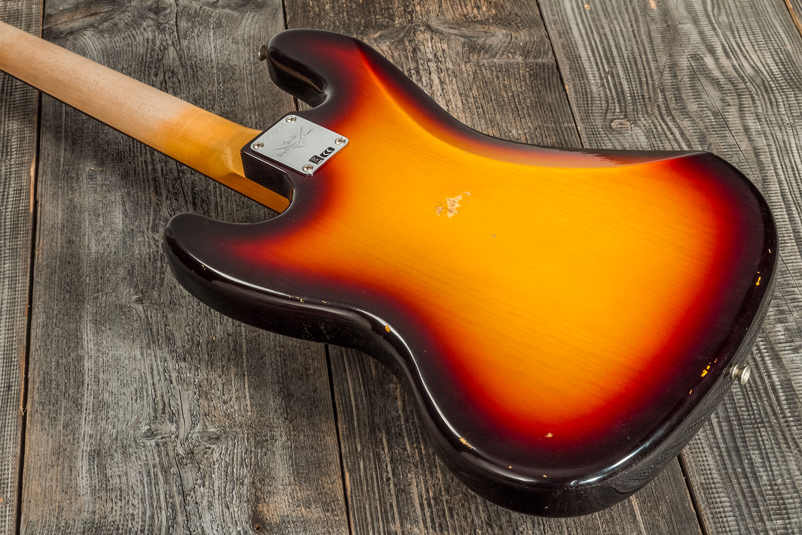 Fender Custom Shop  Jazz Bass 1962 Rw #cz569015 - Relic 3-color Sunburst - Solidbody E-bass - Variation 6