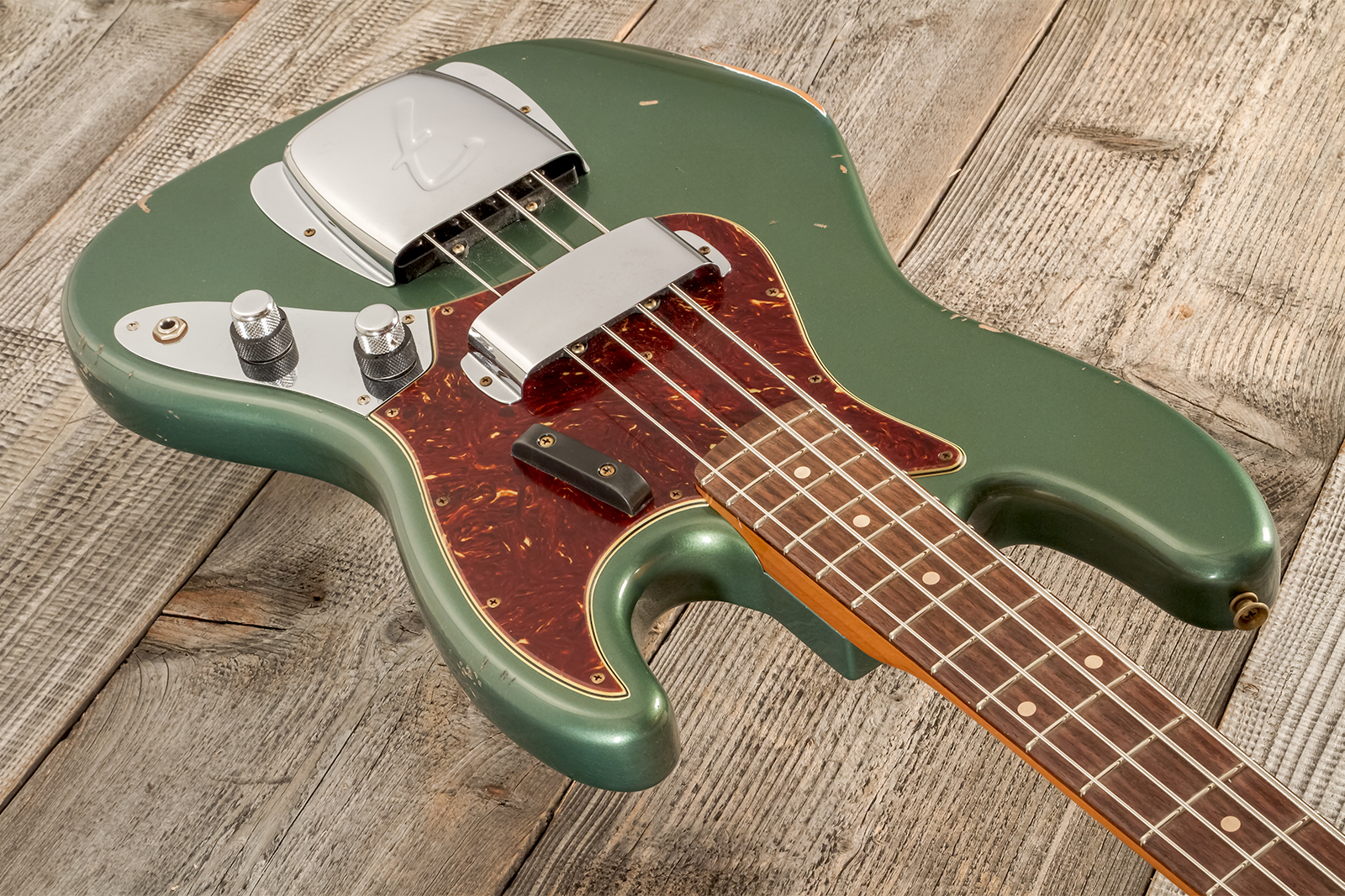 Fender Custom Shop Jazz Bass 1963 Rw #r135891 - Relic Sherwood Green Metallic - Solidbody E-bass - Variation 2