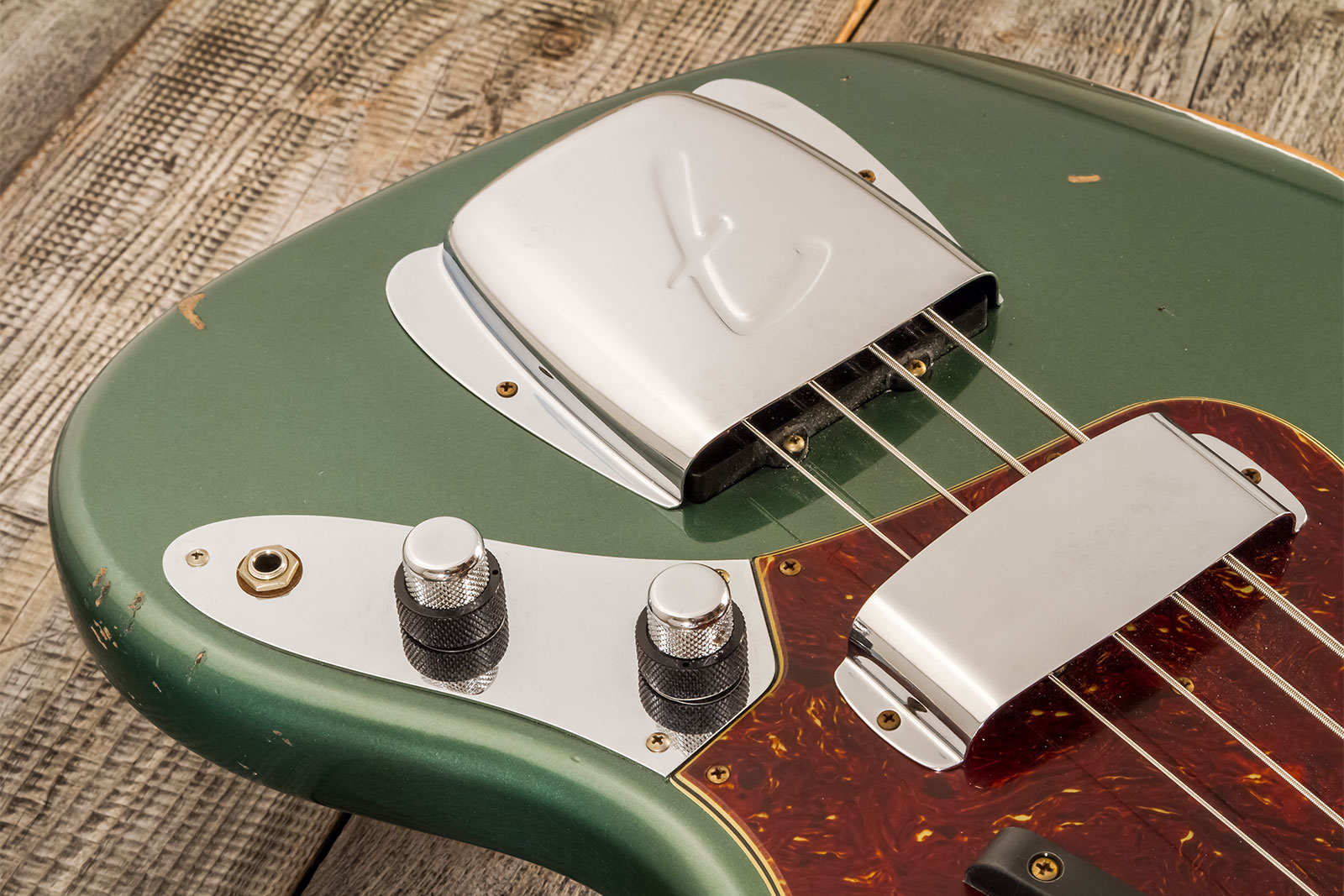 Fender Custom Shop Jazz Bass 1963 Rw #r135891 - Relic Sherwood Green Metallic - Solidbody E-bass - Variation 3