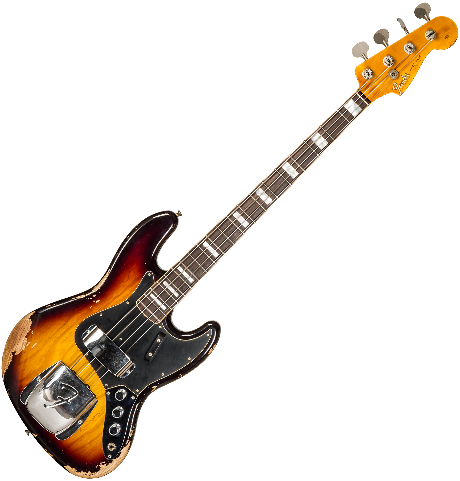 Fender Custom Shop Jazz Bass Custom Rw #cz575919 - Heavy Relic 3-color Sunburst - Solidbody E-bass - Variation 1