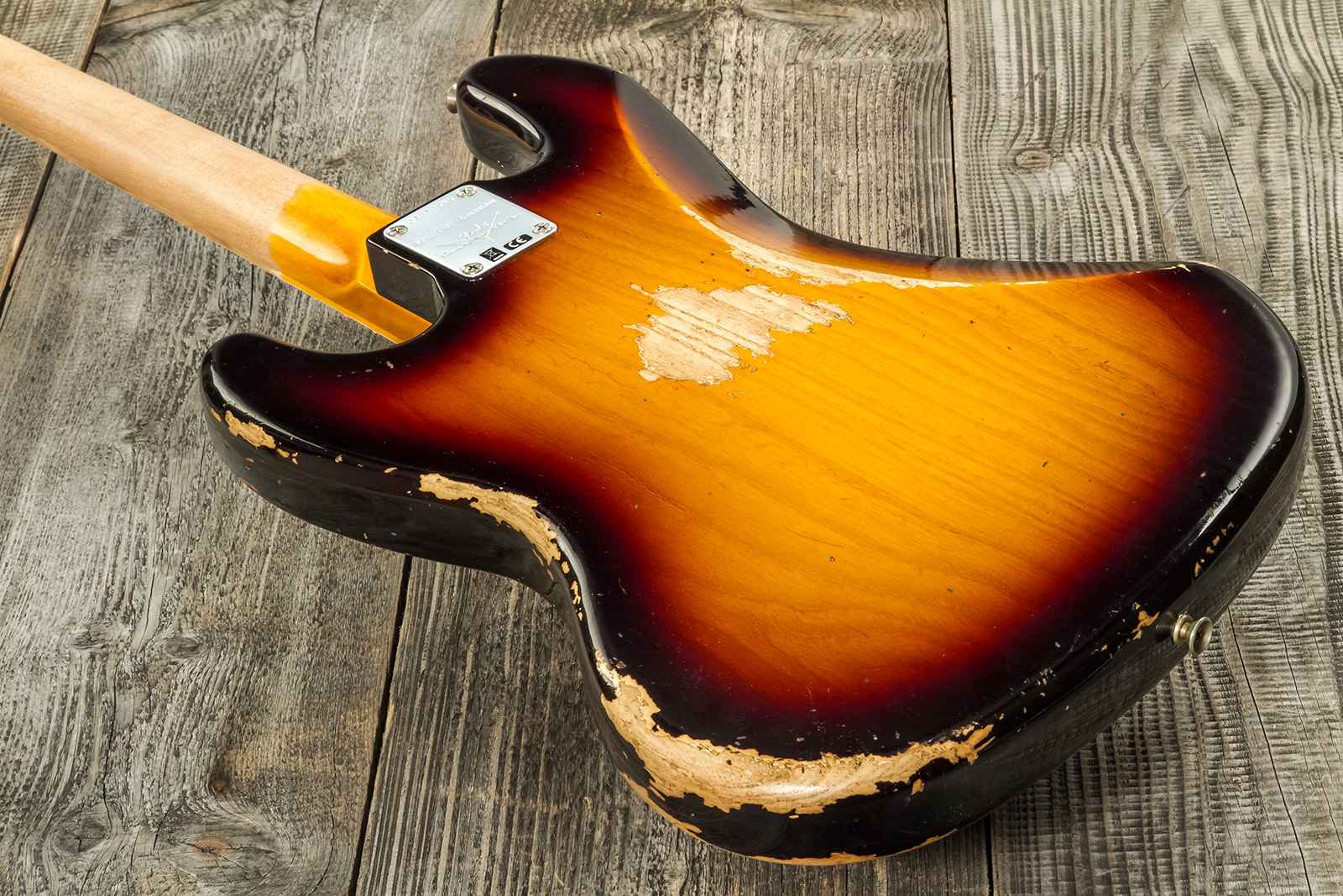 Fender Custom Shop Jazz Bass Custom Rw #cz575919 - Heavy Relic 3-color Sunburst - Solidbody E-bass - Variation 6
