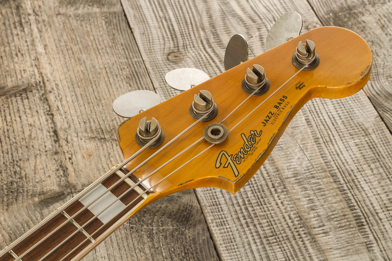 Fender Custom Shop Jazz Bass Custom Rw - Heavy Relic Aged Natural - Solidbody E-bass - Variation 10