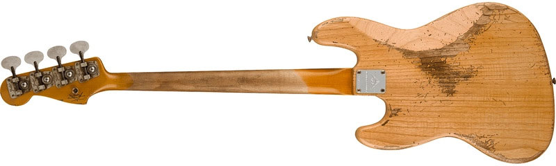 Fender Custom Shop Jazz Bass Custom Rw - Heavy Relic Aged Natural - Solidbody E-bass - Variation 1