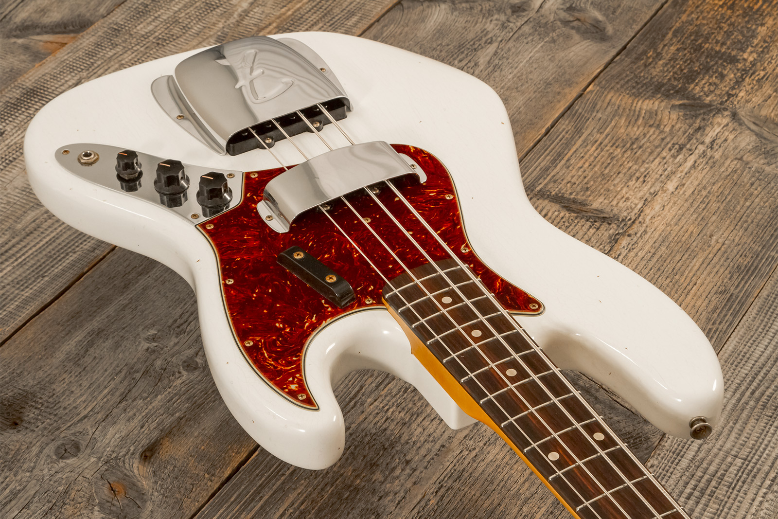Fender Custom Shop Jazzbass 1964 Rw #r145112 - Journeyman Relic Olympic White - Solidbody E-bass - Variation 2