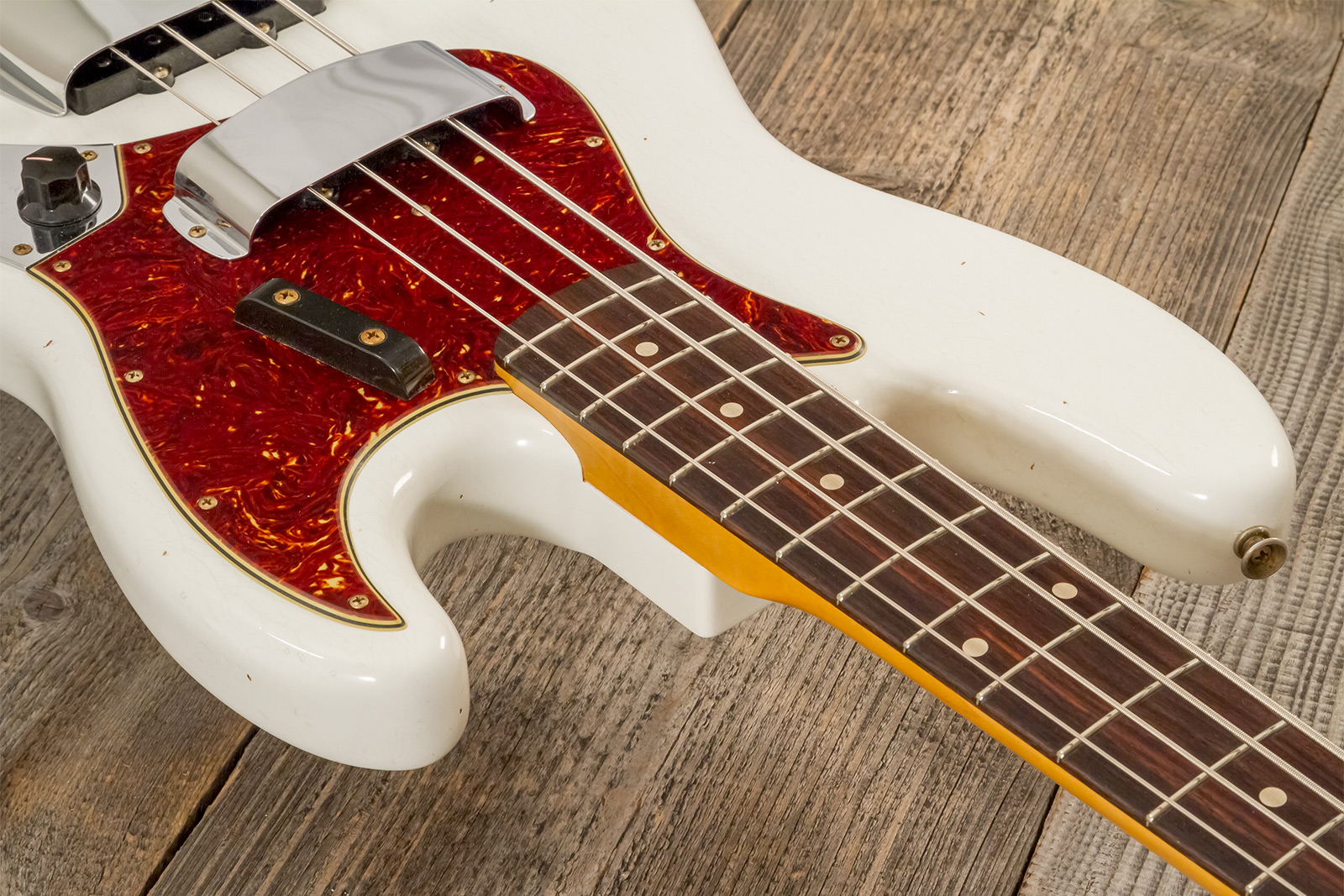Fender Custom Shop Jazzbass 1964 Rw #r145112 - Journeyman Relic Olympic White - Solidbody E-bass - Variation 5