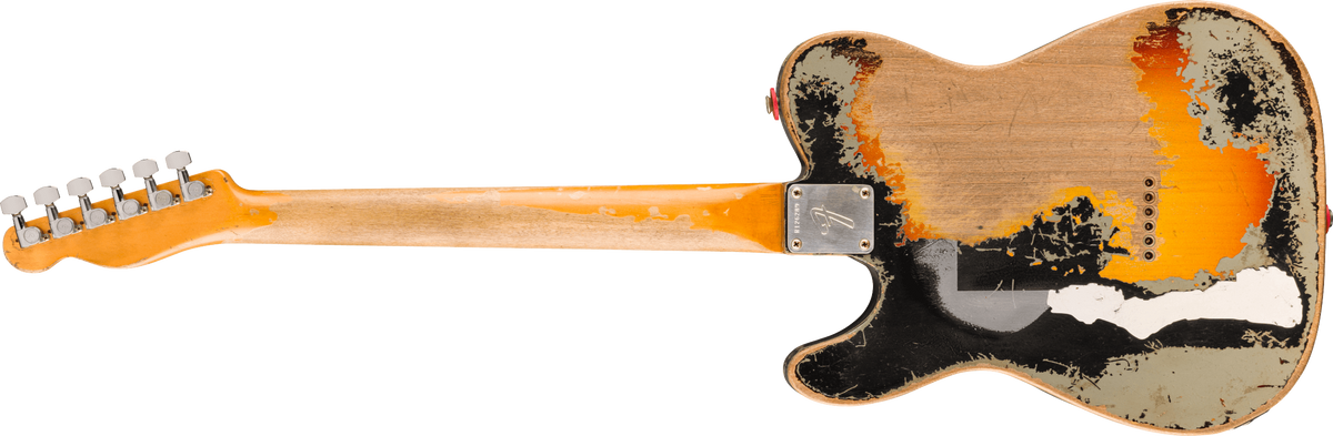 Fender Custom Shop Joe Strummer Tele Masterbuilt P.waller Ltd 2s Ht Rw - Super Heavy Relic Black O. 3-color Sunburst - Signature-E-Gitarre - Variation