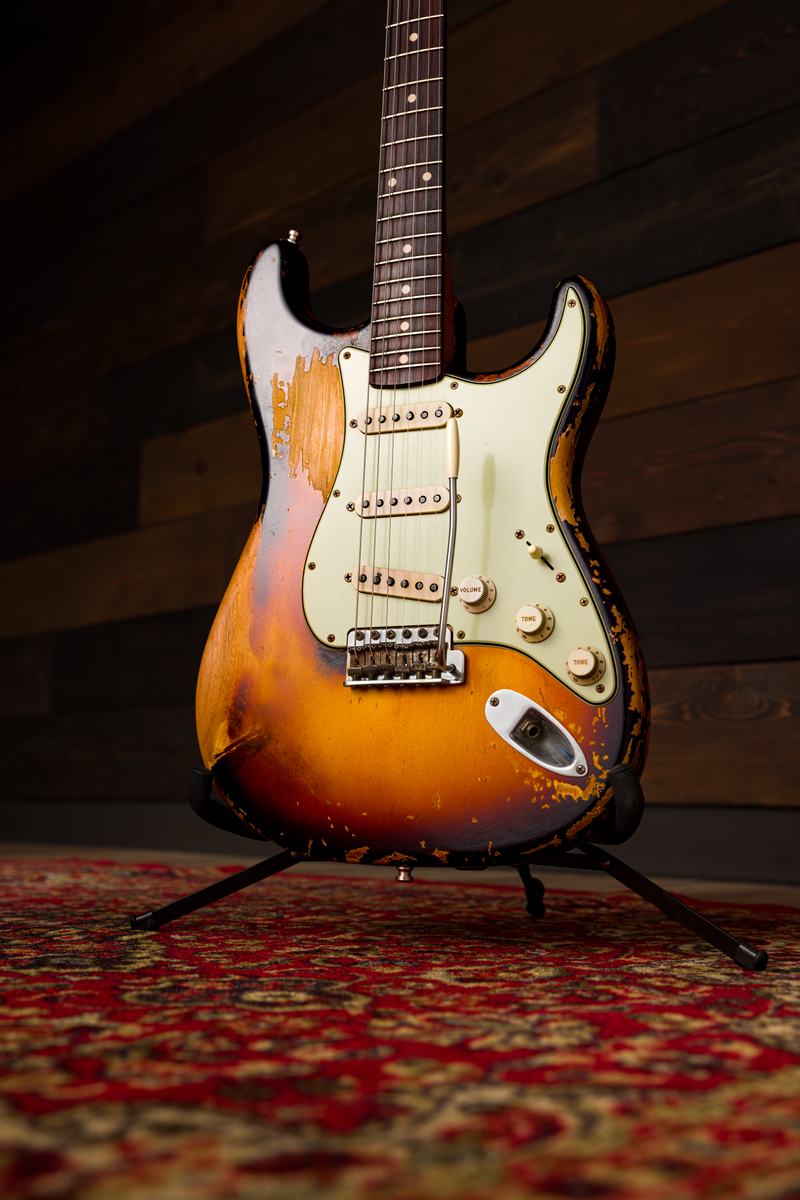 Fender Custom Shop John Frusciante Masterbuilt P.waller 3s Trem Rw - Heavy Relic 3-color Sunburst - Signature-E-Gitarre - Variation 5
