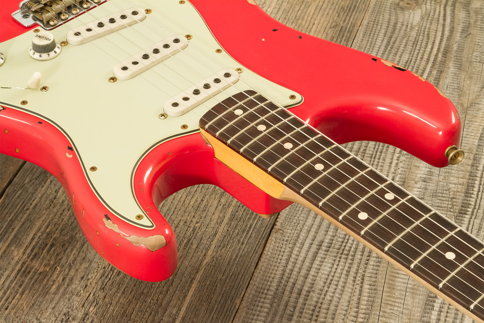Fender Custom Shop Michael Landau Strat 1963 Signature Trem 3s #r133864 - Relic Fiesta Red O. 3-color Sunburst - E-Gitarre in Str-Form - Variation 5