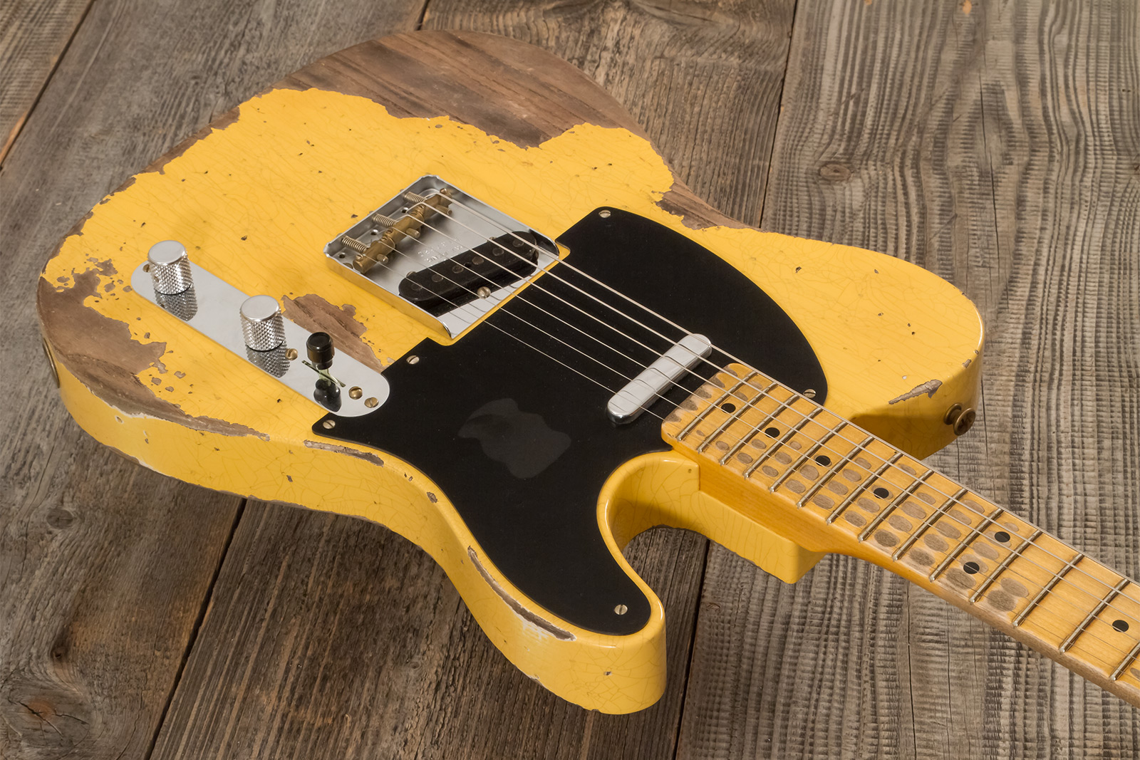 Fender Custom Shop Nocaster Tele 1951 2s Ht Mn #r137320 - Heavy Relic Natural Blonde - E-Gitarre in Str-Form - Variation 2