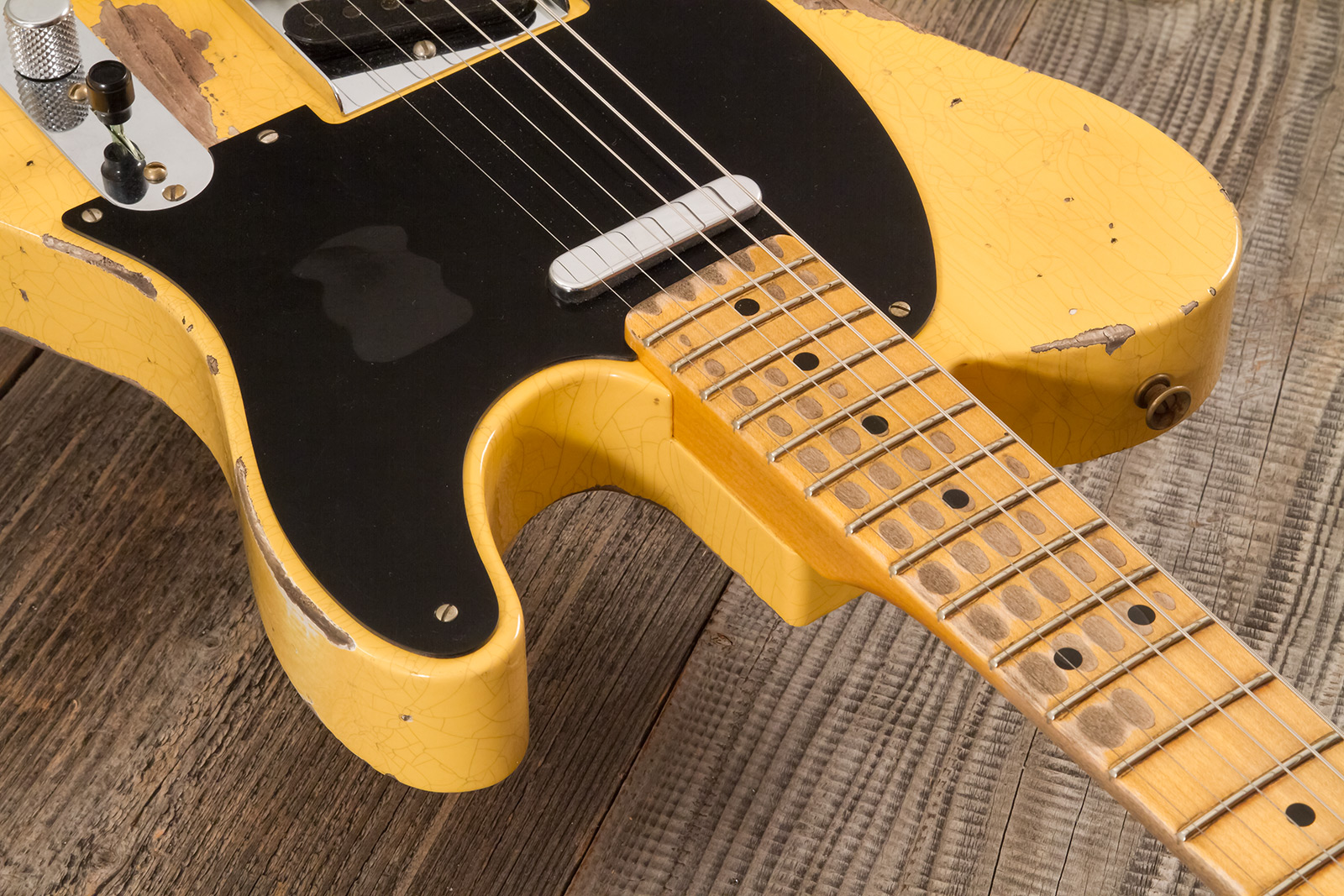 Fender Custom Shop Nocaster Tele 1951 2s Ht Mn #r137320 - Heavy Relic Natural Blonde - E-Gitarre in Str-Form - Variation 4