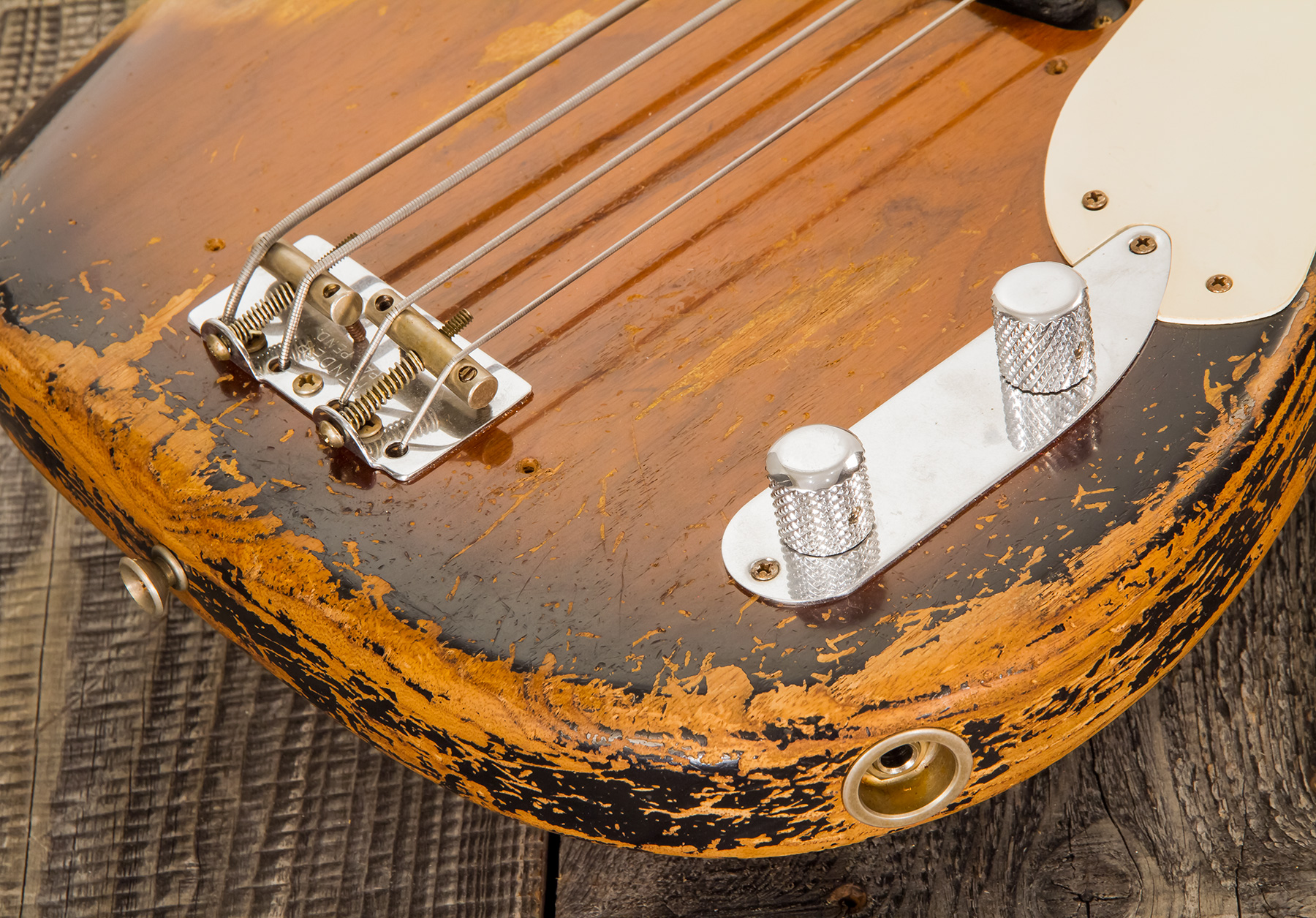 Fender Custom Shop Precision Bass 1955 Masterbuilt D.galuszka #xn3431 - Heavy Relic 2-color Sunburst - Solidbody E-bass - Variation 5