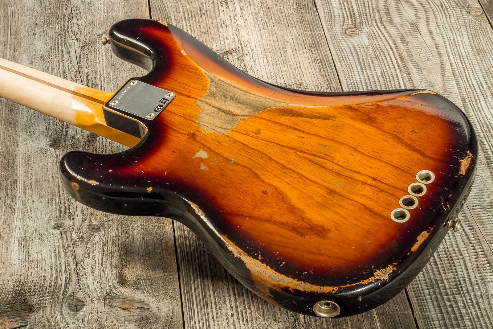 Fender Custom Shop Precision Bass 1955 Mn #r133839 - Heavy Relic 2-color Sunburst - Solidbody E-bass - Variation 5