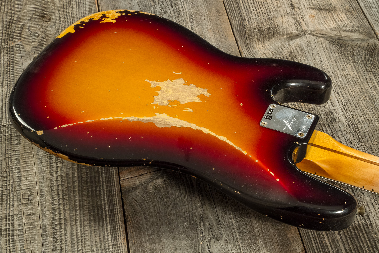 Fender Custom Shop Precision Bass 1958 Mn #cz573256 - Heavy Relic 3-color Sunburst - Solidbody E-bass - Variation 6