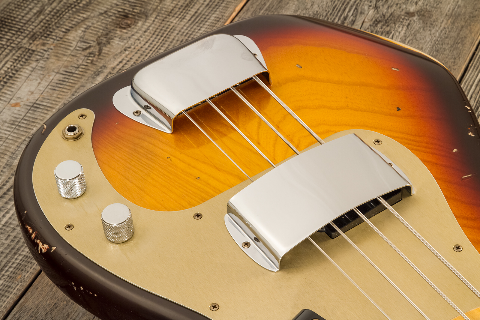 Fender Custom Shop Precision Bass 1958 Mn #cz578373 - Relic Chocolate 3-color Sunburst - Solidbody E-bass - Variation 3