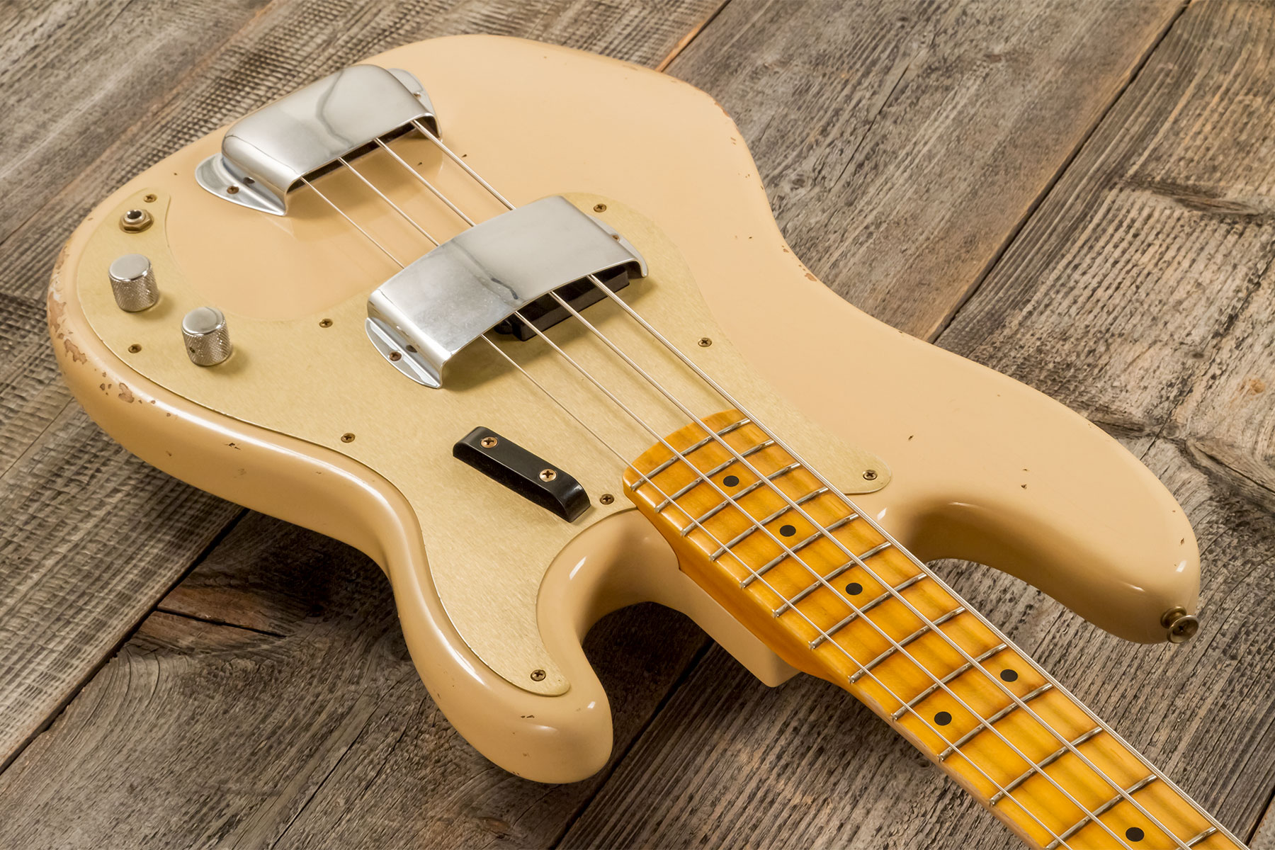 Fender Custom Shop Precision Bass 1958 Mn #cz578480 - Relic Aged Desert Sand - Solidbody E-bass - Variation 2