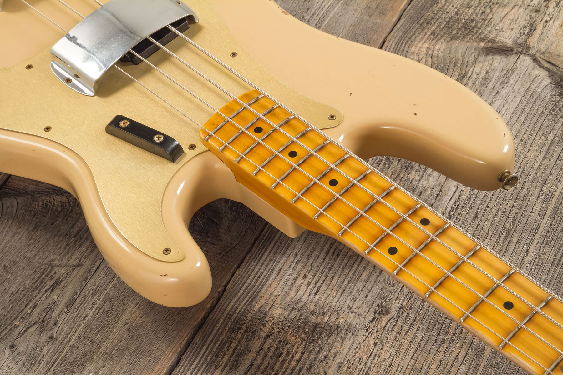 Fender Custom Shop Precision Bass 1958 Mn #cz578480 - Relic Aged Desert Sand - Solidbody E-bass - Variation 4