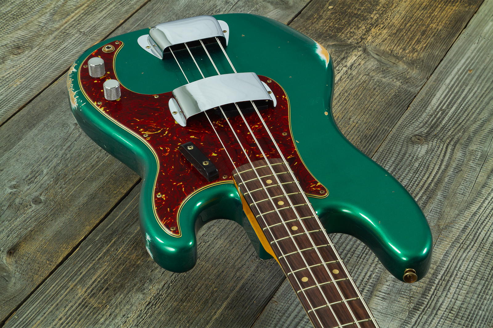 Fender Custom Shop Precision Bass 1960 Rw #cz590976 - Relic British Racing Green - Solidbody E-bass - Variation 2