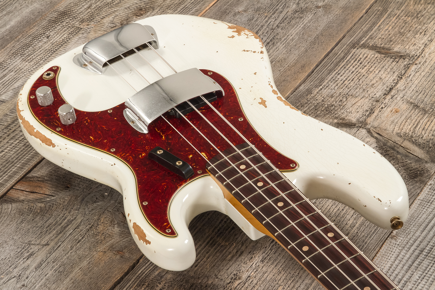Fender Custom Shop Precision Bass 1960 Rw #r139029 - Heavy Relic Olympic White - Solidbody E-bass - Variation 3