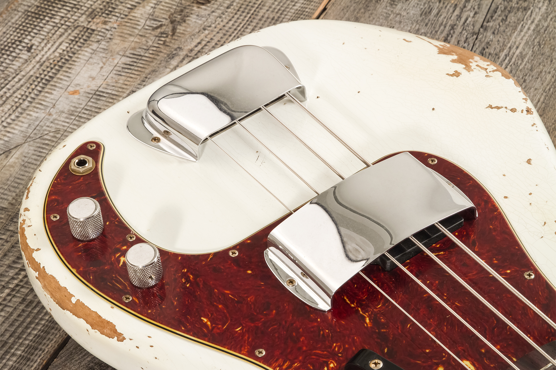 Fender Custom Shop Precision Bass 1960 Rw #r139029 - Heavy Relic Olympic White - Solidbody E-bass - Variation 4