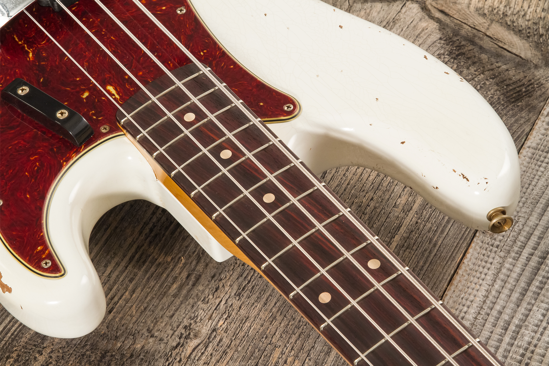 Fender Custom Shop Precision Bass 1960 Rw #r139029 - Heavy Relic Olympic White - Solidbody E-bass - Variation 5