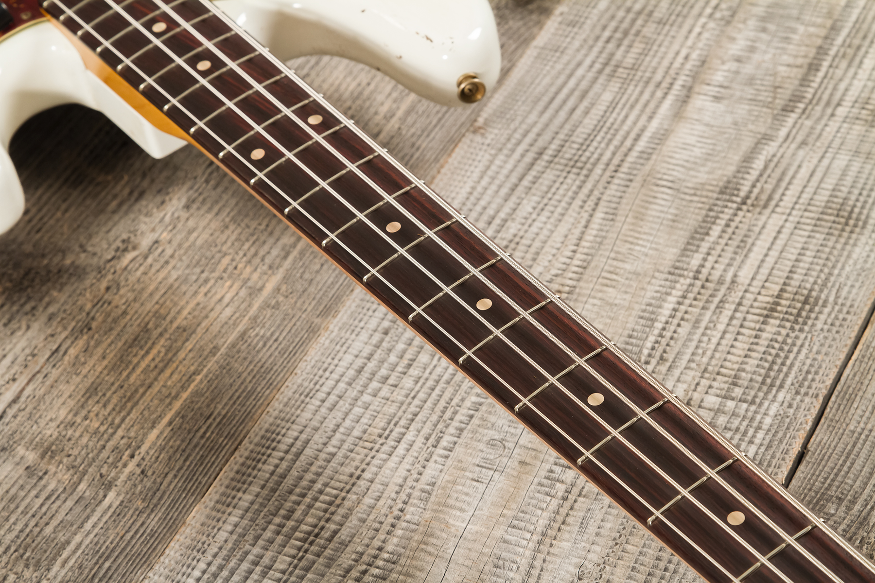 Fender Custom Shop Precision Bass 1960 Rw #r139029 - Heavy Relic Olympic White - Solidbody E-bass - Variation 6