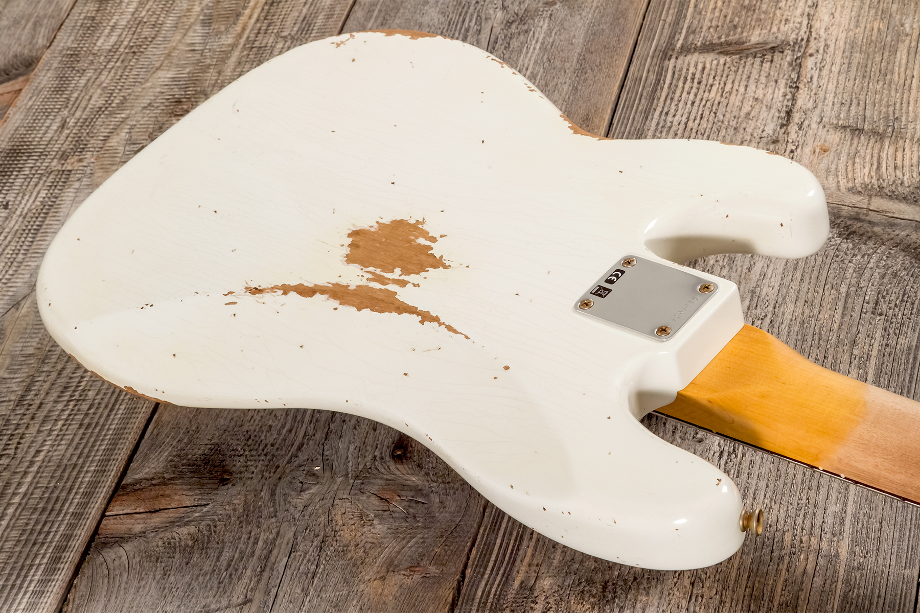 Fender Custom Shop Precision Bass 1960 Rw #r139029 - Heavy Relic Olympic White - Solidbody E-bass - Variation 7