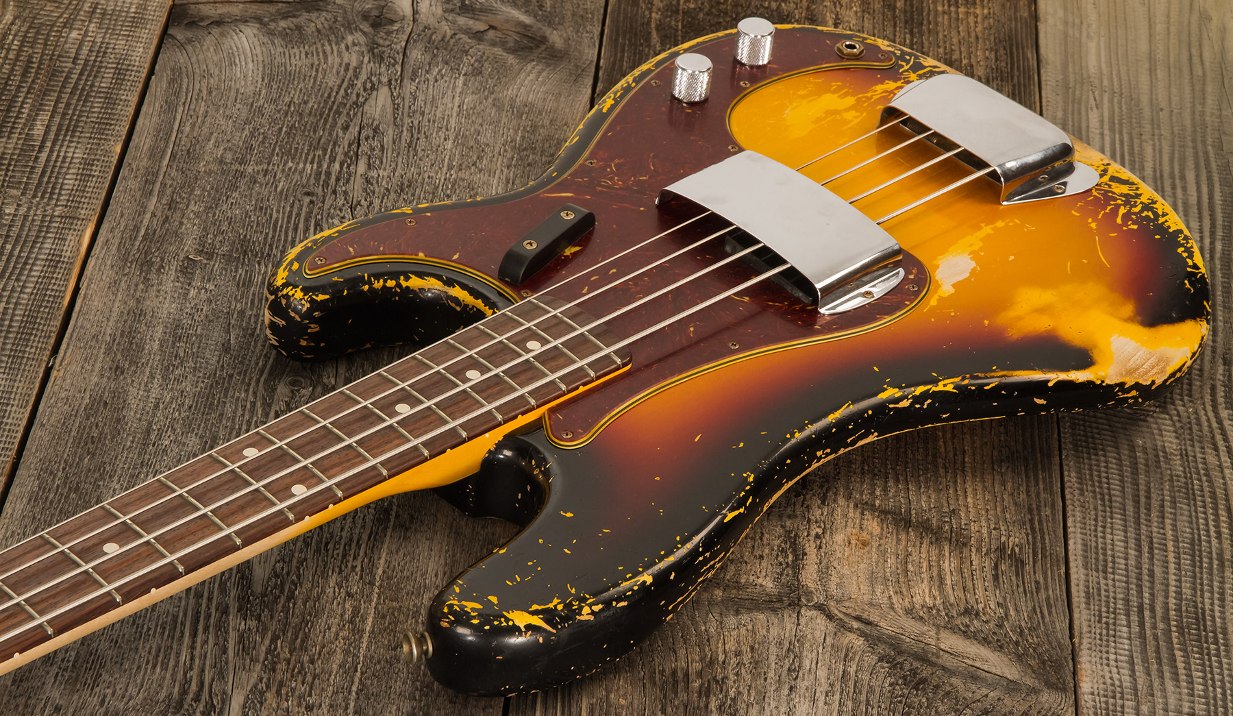 Fender Custom Shop Precision Bass 1962 Masterbuilt D.galuszka Rw #r119482 - Heavy Relic 3-color Sunburst - Solidbody E-bass - Variation 2