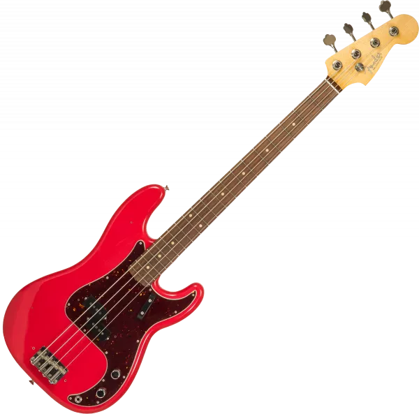 Solidbody e-bass Fender Custom Shop 1962 Precision Bass #R126357 - Journeyman relic fiesta red 
