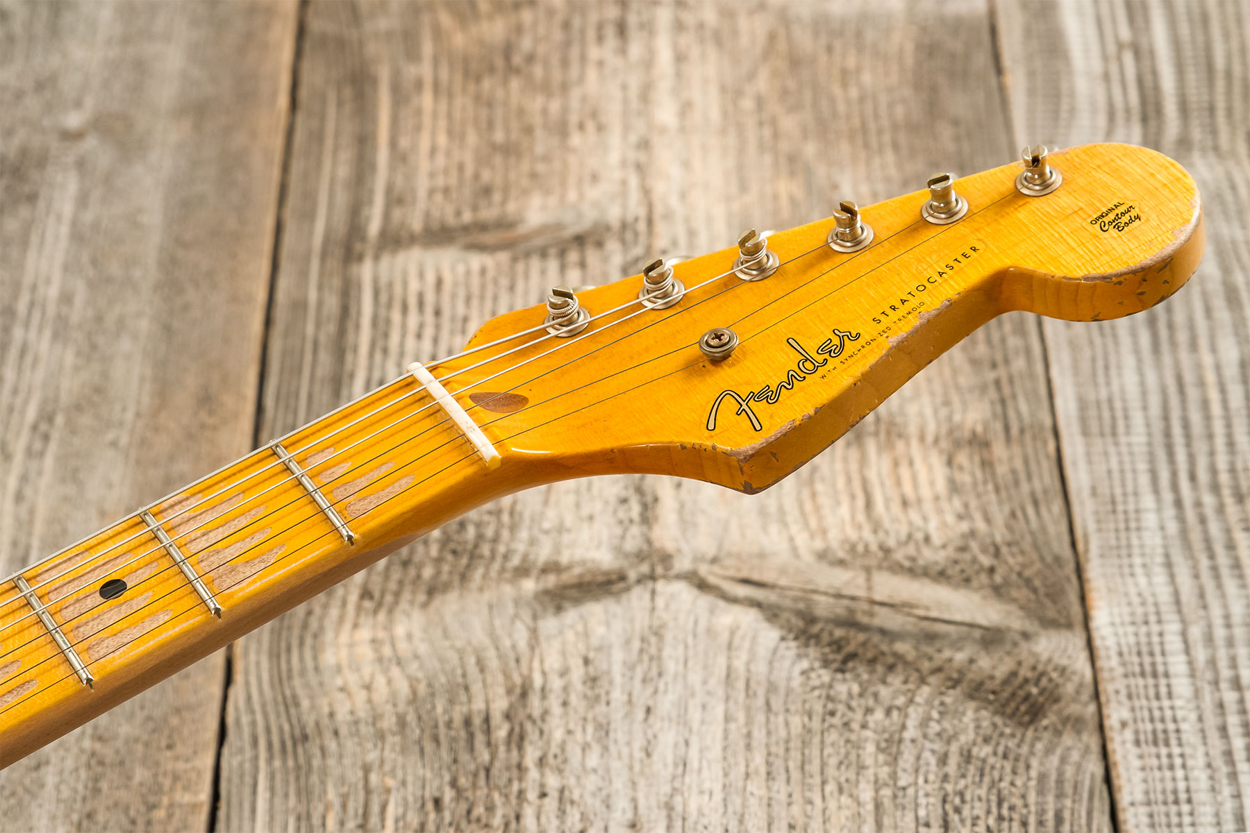 Fender Custom Shop Strat 1954 70th Ann. Mb A.hicks 3s Trem Mn #4681 - Super Heavy Relic 2-color Sunburst - E-Gitarre in Str-Form - Variation 8