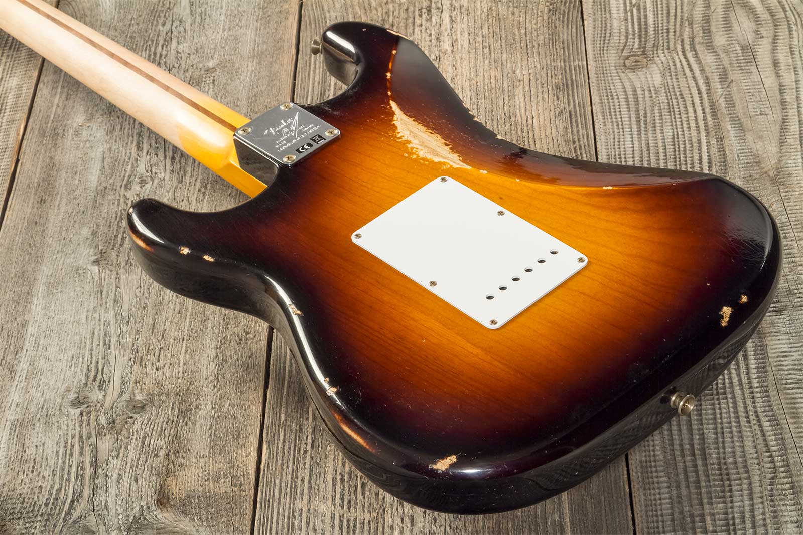 Fender Custom Shop Strat 1954 70th Anniv. 3s Trem Mn #xn4158 - Relic Wide-fade 2-color Sunburst - E-Gitarre in Str-Form - Variation 6