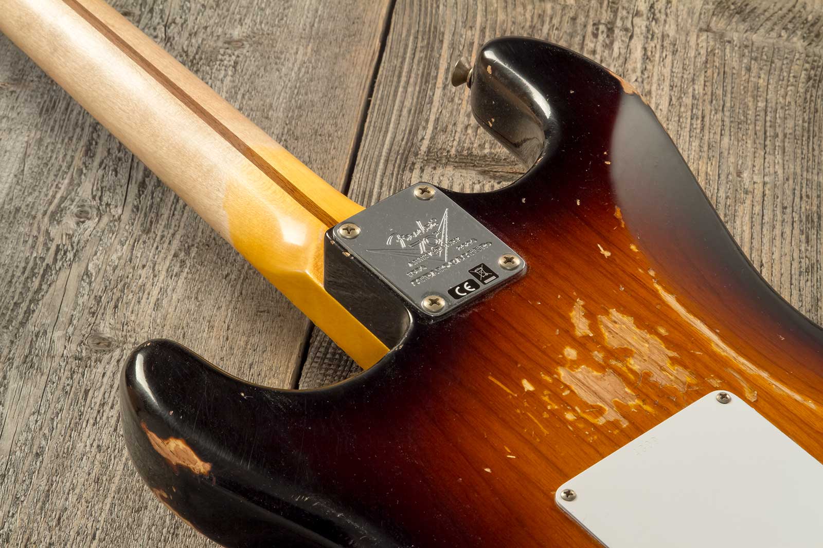 Fender Custom Shop Strat 1954 70th Anniv. 3s Trem Mn #xn4309 - Heavy Relic Wide Fade 2-color Sunburst - E-Gitarre in Str-Form - Variation 6