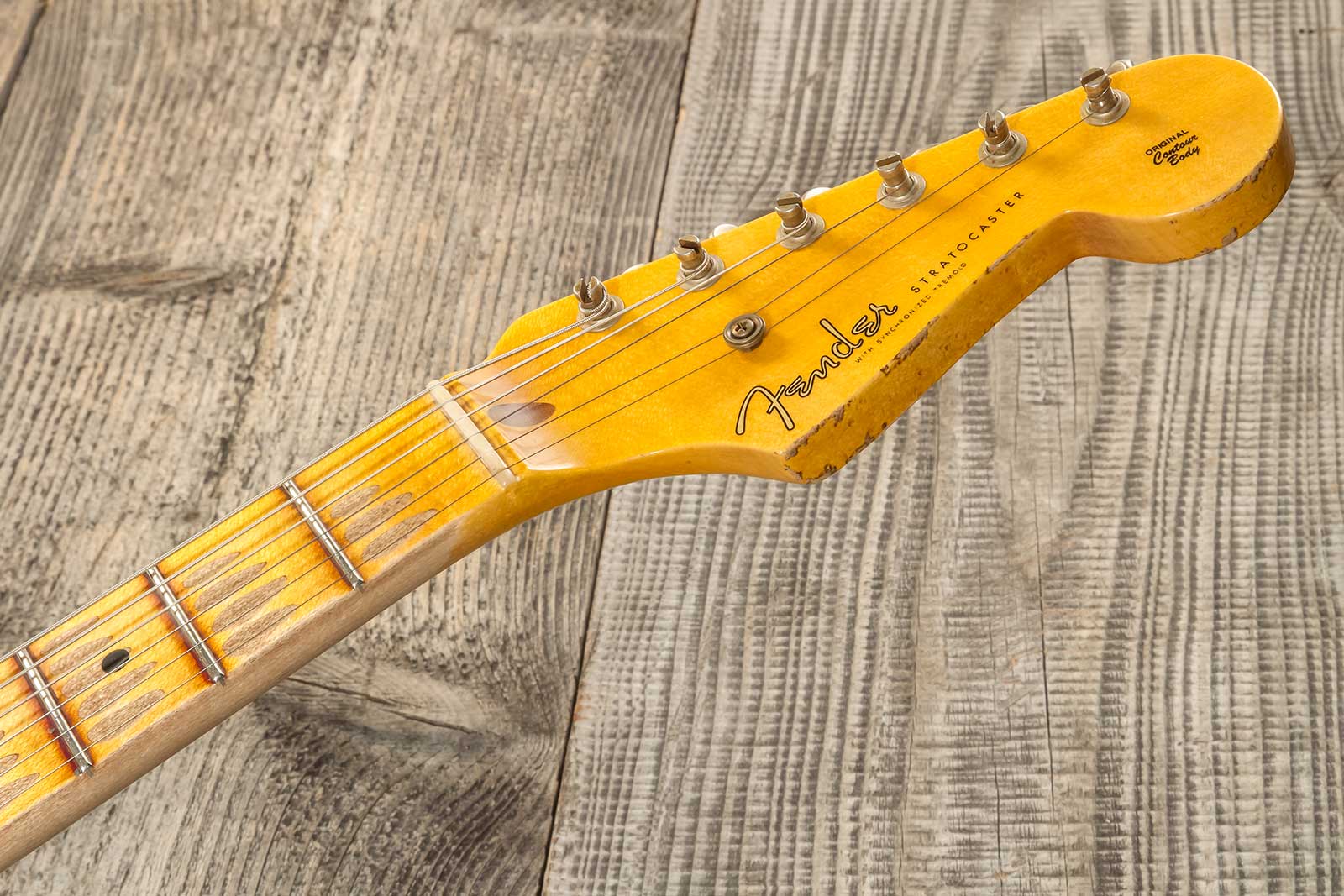 Fender Custom Shop Strat 1954 70th Anniv. 3s Trem Mn #xn4309 - Heavy Relic Wide Fade 2-color Sunburst - E-Gitarre in Str-Form - Variation 8