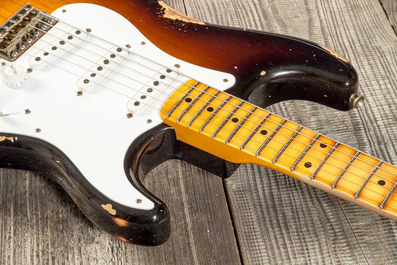 Fender Custom Shop Strat 1954 70th Anniv. 3s Trem Mn #xn4316 - Relic Wide Fade 2-color Sunburst - E-Gitarre in Str-Form - Variation 4