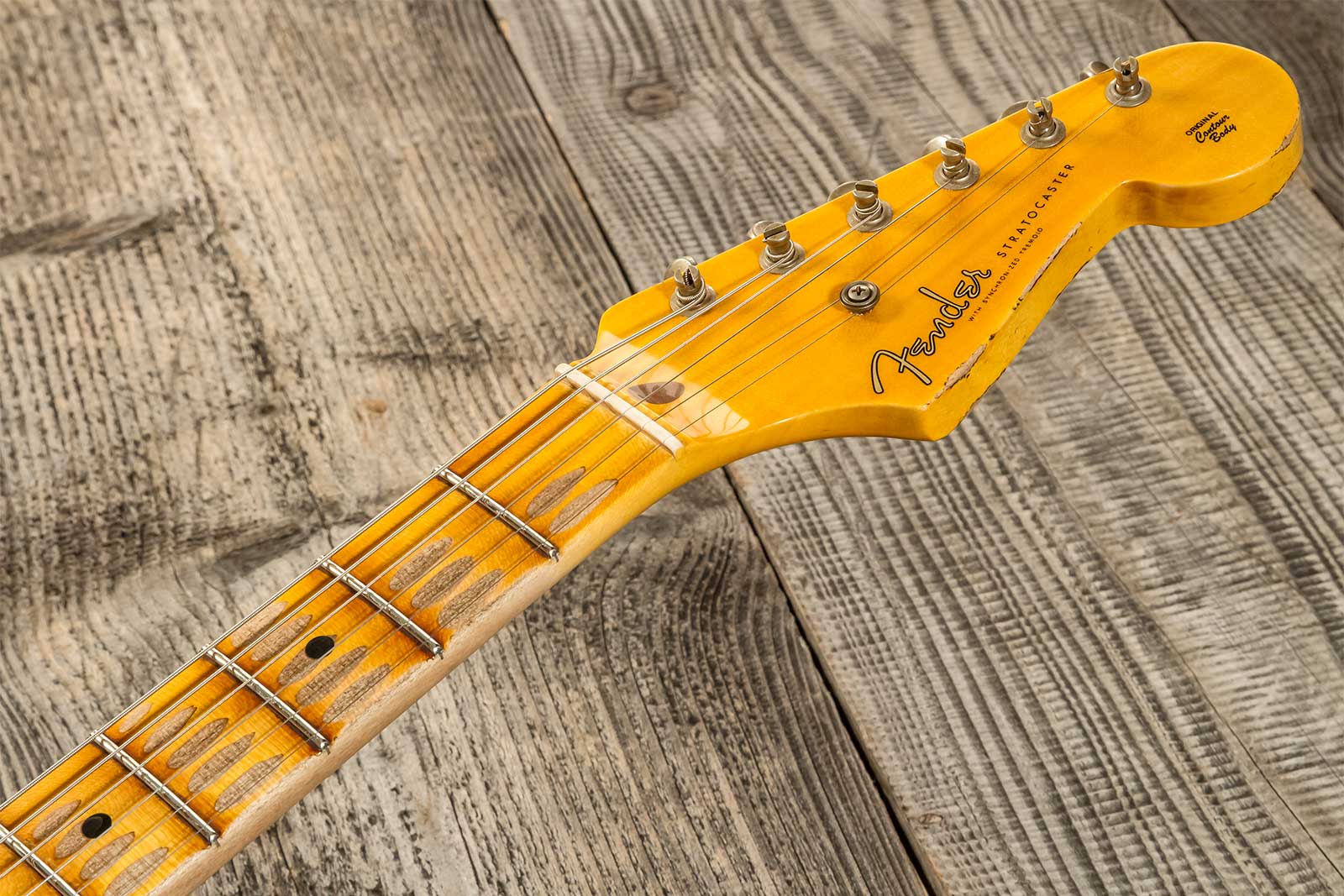 Fender Custom Shop Strat 1954 70th Anniv. 3s Trem Mn #xn4316 - Relic Wide Fade 2-color Sunburst - E-Gitarre in Str-Form - Variation 8