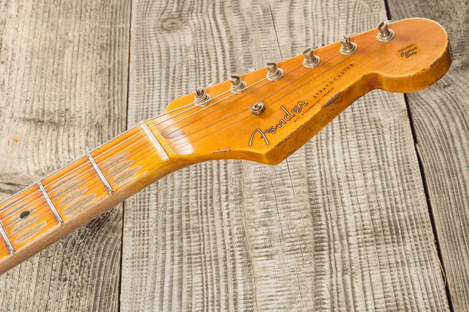 Fender Custom Shop Strat 1954 70th Anniv. 3s Trem Mn #xn4324 - Heavy Relic Wide Fade 2-color Sunburst - E-Gitarre in Str-Form - Variation 10