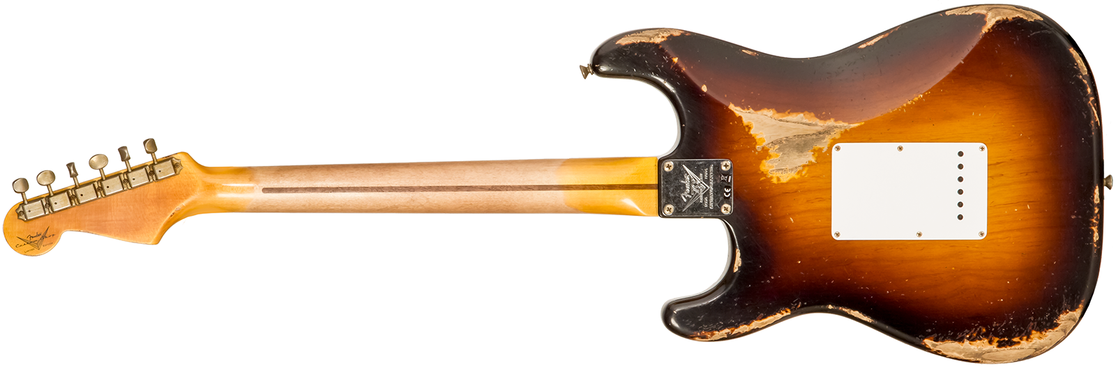 Fender Custom Shop Strat 1954 70th Anniv. 3s Trem Mn #xn4324 - Heavy Relic Wide Fade 2-color Sunburst - E-Gitarre in Str-Form - Variation 1