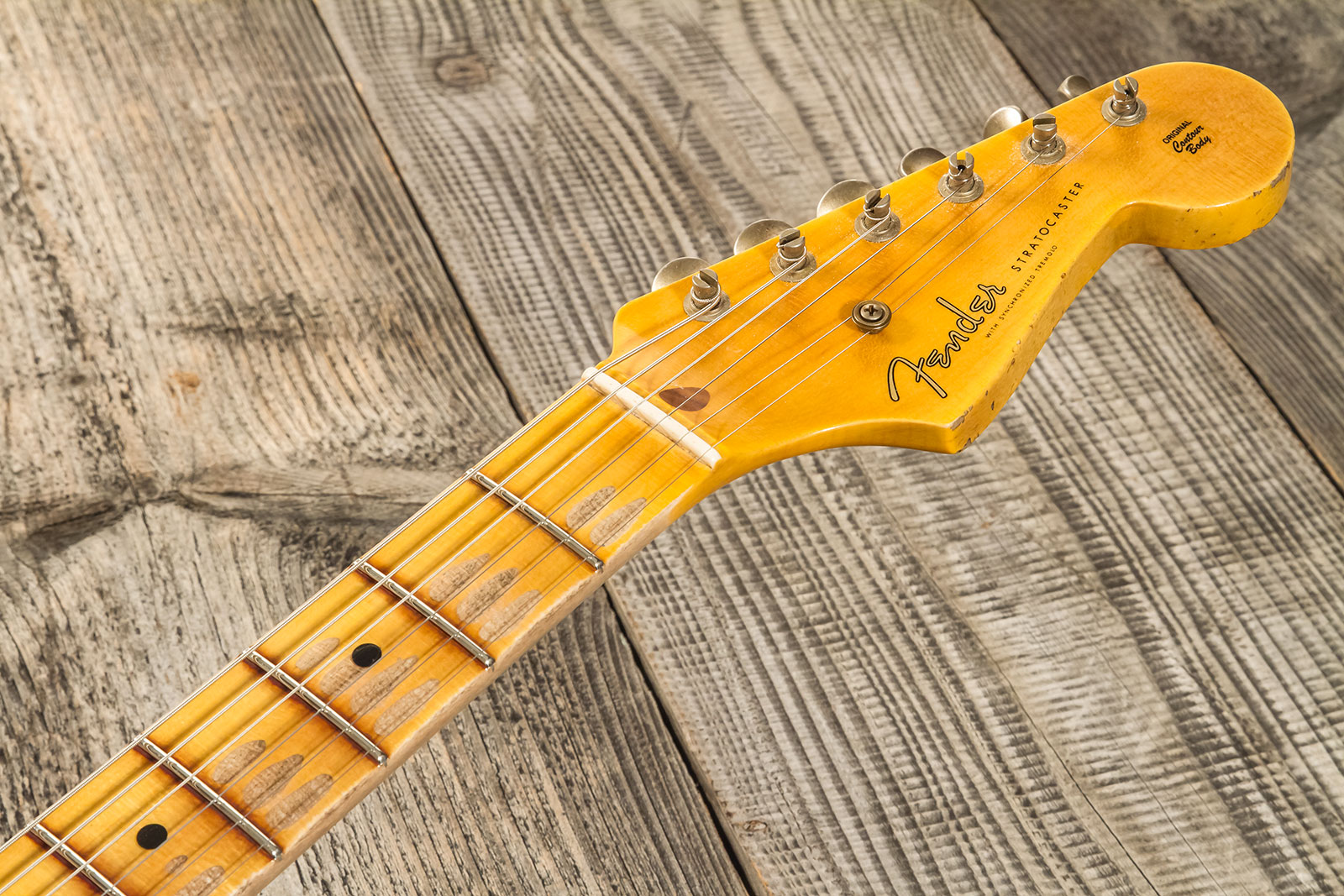 Fender Custom Shop Strat 1954 70th Anniv. 3s Trem Mn #xn4342 - Relic Vintage Blonde - E-Gitarre in Str-Form - Variation 9